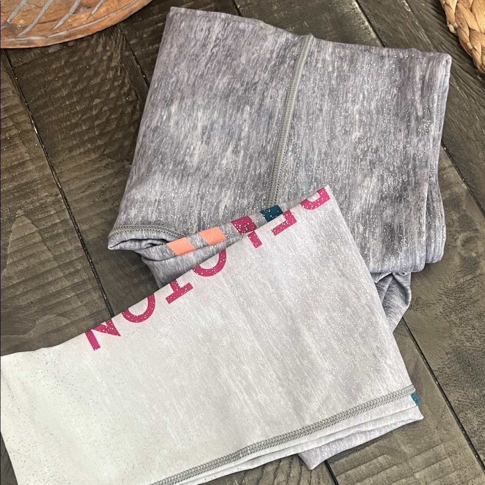 Peloton Gray and White Leggings